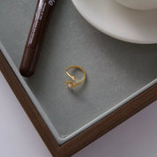 18K Gold-Plated Zircon Sun Bypass Ring | Rings Daverri Fashions