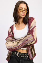 Color Mix Cardigan Top | Cardigans Daverri Fashions
