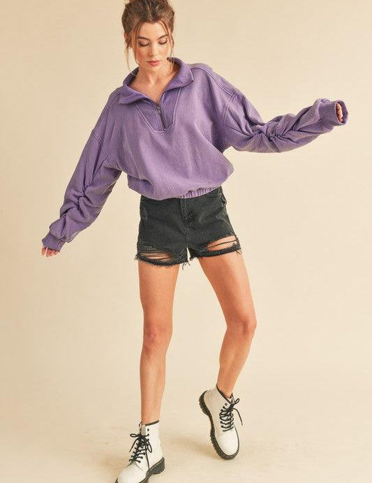 LILAC Jamila Half Zip Pullover | Sweatshirts Daverri Fashions