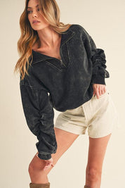 Jamila Half Zip Pullover | Sweatshirts Daverri Fashions