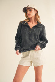 Jamila Half Zip Pullover | Sweatshirts Daverri Fashions