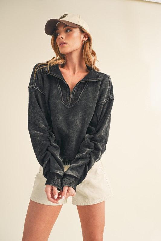 Jamila Half Zip Pullover | Sweatshirts Daverri Fashions