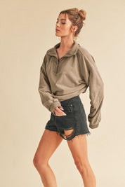 Jamila Half Zip Pullover | Sweatshirts Daverri Fashions