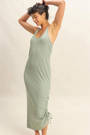 HYFVE Scoop Neck Side Tie Detail Midi Dress | Daverri Fashions