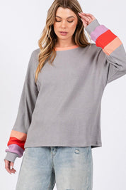SAGE + FIG Color Block Waffle Knit T-Shirt | T-Shirts Daverri Fashions