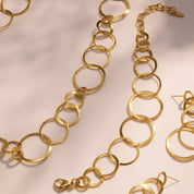 18K Gold-Plated Titanium Steel Round Bracelet | Bracelets Daverri Fashions