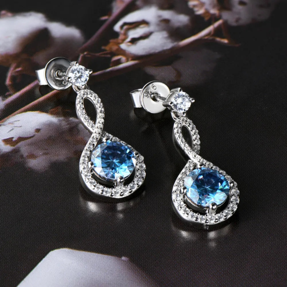 1 Carat Moissanite 925 Sterling Silver Earrings | Earrings Daverri Fashions