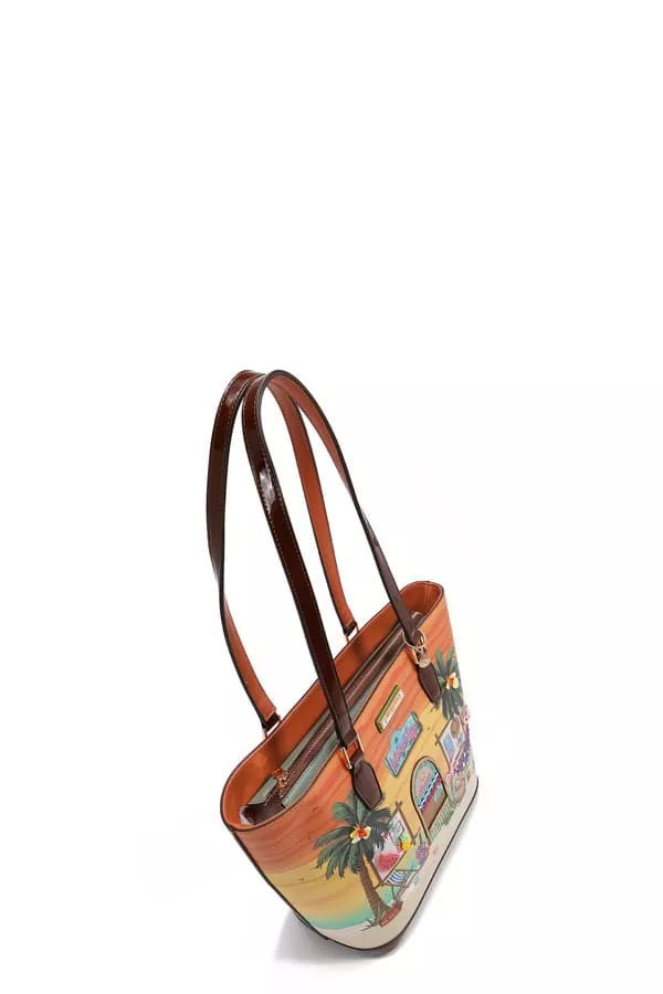 Tropical Beach House Print Shopper Bag | Totes Daverri Fashions
