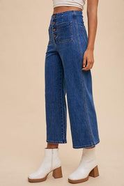Annie Wear Button Fly High Waist Jeans | Daverri Fashions