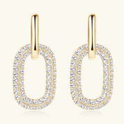 Gold One Size 2.16 Carat Moissanite 925 Sterling Silver Earrings | Sterling Silver Earrings Daverri Fashions