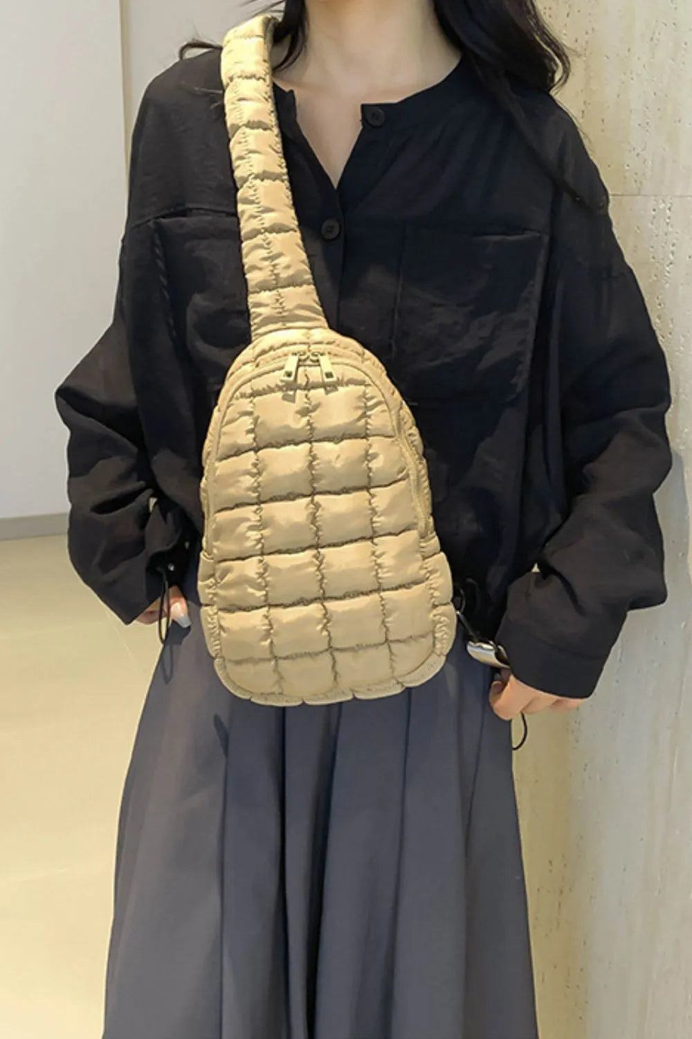 Quilted Nylon Crossbody Bag | Cross Body Bags Daverri Fashions