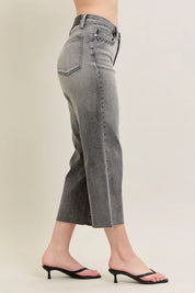 Judy Blue Full Size Wide Leg Capris Jeans Plus Size | Capris Jeans Daverri Fashions