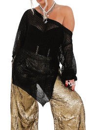 Side Slit Long Sleeve Knit Cover Up | Cover-Ups Daverri Fashions