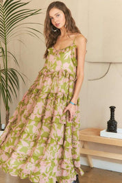 ADORA Ruffled Tiered Scoop Neck Cami Dress | Daverri Fashions