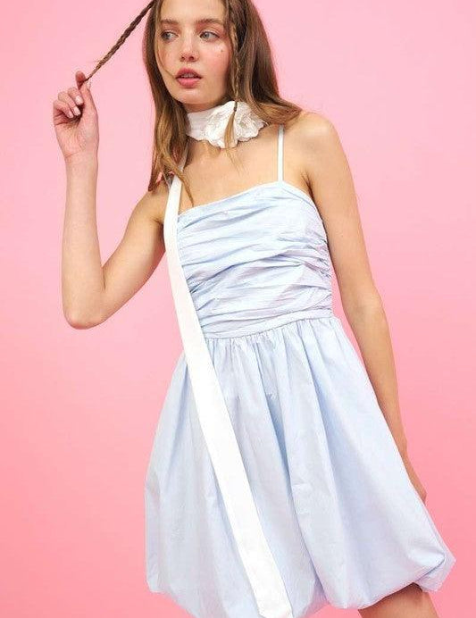 Mittoshop Ruched Detail Bubble Hem Mini Dress | Mini Dresses Daverri Fashions