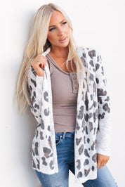 White Printed Long Sleeve Cardigan | Cardigans Daverri Fashions