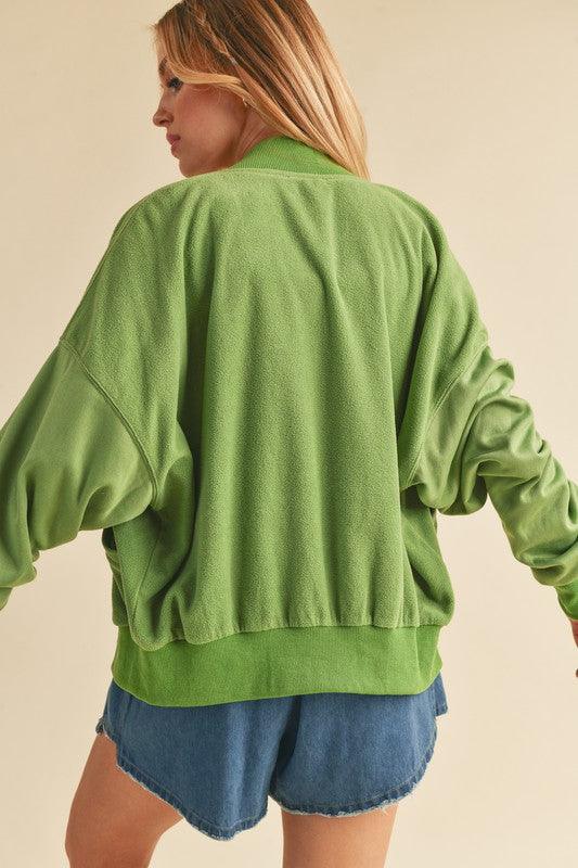 Aemi + Co Snap Down Drop Shoulder Brushed Jacket | Jackets Daverri Fashions