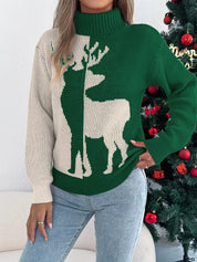 Christmas Reindeer Turtleneck Sweater | Sweaters Daverri Fashions