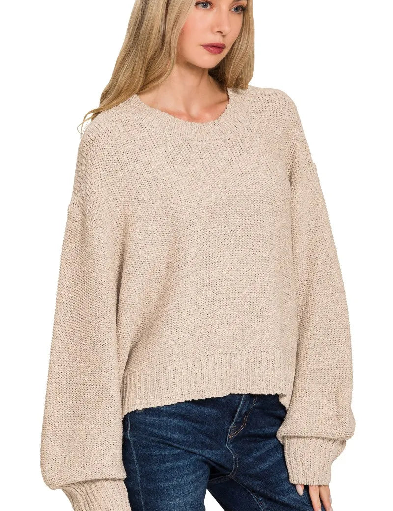 Zenana Oversized Baloon Sleeve Sweater | Sweaters Daverri Fashions