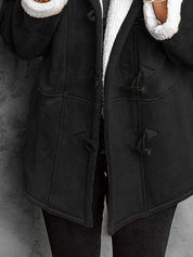 Full Size Cozy Sherpa Lined Toggle Coat with Hood Plus Size | Coats Daverri Fashions