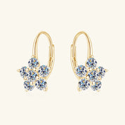 1.2 Carat 925 Sterling Silver Moissanite Flower Huggie Earrings | Sterling Silver Earrings Daverri Fashions