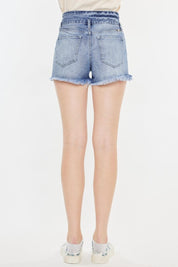 Kancan High Rise Frayed Hem Denim Shorts | Denim Shorts Daverri Fashions
