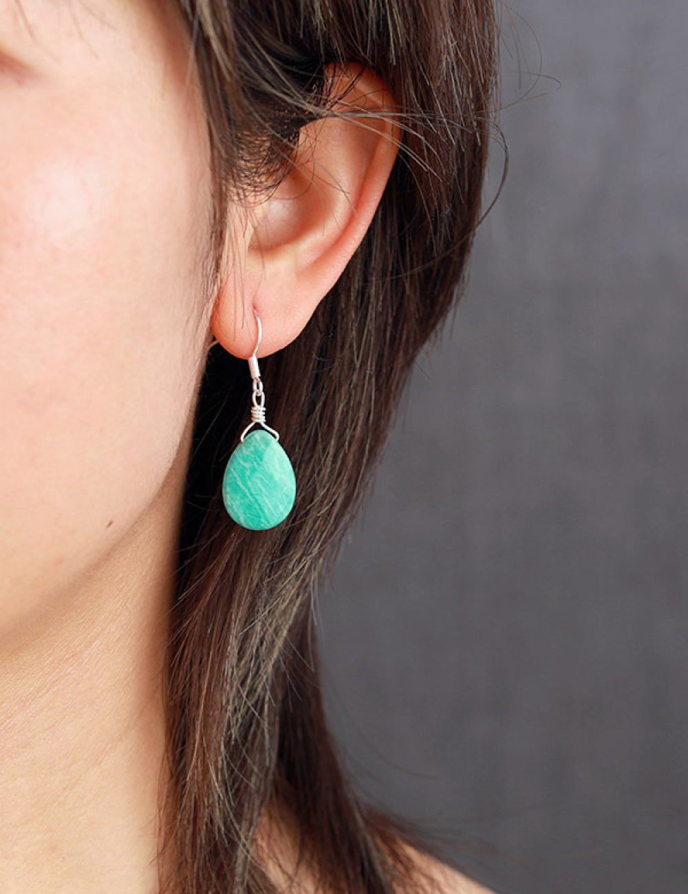 Handmade Natural Stone Teardrop Earrings | Earrings Daverri Fashions