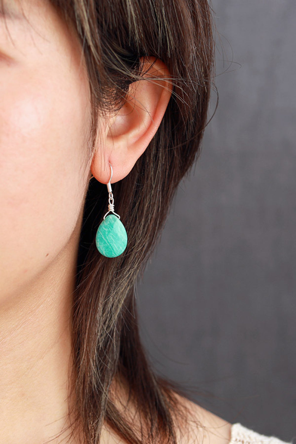 Handmade Natural Stone Teardrop Earrings | Earrings Daverri Fashions
