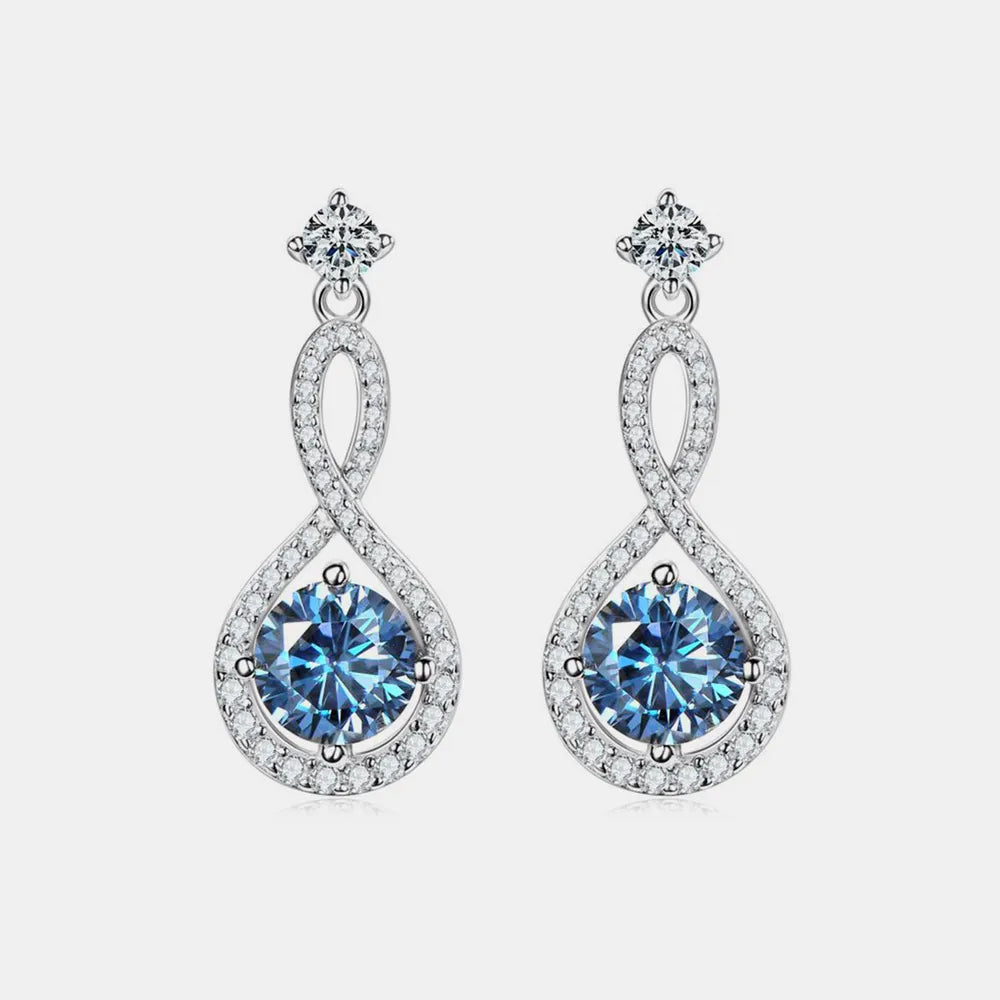 1 Carat Moissanite 925 Sterling Silver Earrings | Earrings Daverri Fashions