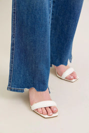 Judy Blue Full Size High Waist Tummy Control Chew Hem Destroy Wide Jeans Plus Size | Jeans Daverri Fashions