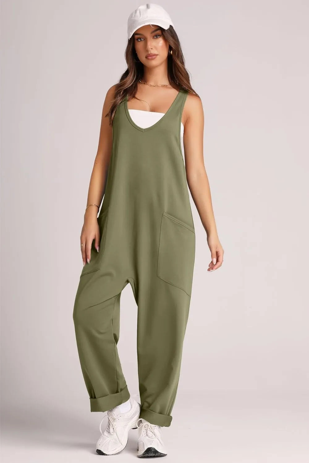 Lovelet Wide Strap Jumpsuit with Pockets | Overalls Daverri Fashions