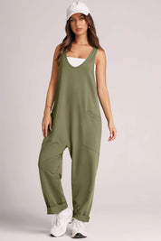 Lovelet Wide Strap Jumpsuit with Pockets | Overalls Daverri Fashions