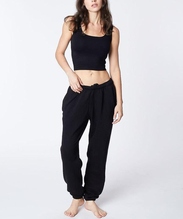 BLACK UNISEX COTTON JOGGERS | Joggers Daverri Fashions