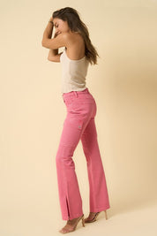 Pink Cargo Slim Boot Jeans | Cargo Jeans Daverri Fashions