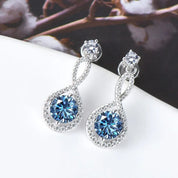 1 Carat Moissanite 925 Sterling Silver Earrings | Earrings Daverri Fashions