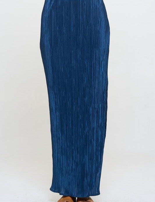 Renee C Plisse Slit Maxi Skirt | Skirts Daverri Fashions