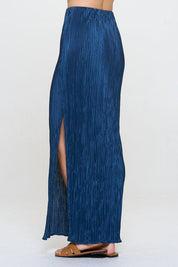 Renee C Plisse Slit Maxi Skirt | Skirts Daverri Fashions
