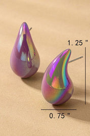 Puffy Hollow Teardrop Earrings | Earrings Daverri Fashions