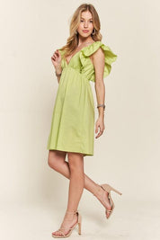 ADORA Smocked Back Ruffled Cap Sleeve Babydoll Dress | Babydoll Dresses Daverri Fashions