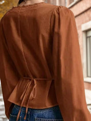 Lace Detail Balloon Sleeve Blouse | Blouses Daverri Fashions