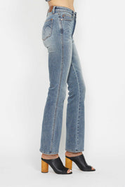 Judy Blue Full Size Tummy Control Back Embroidered Pocketed Bootcut Jeans Plus Size | Daverri Fashions