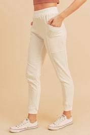 WHITE Bree Jogger | Joggers Daverri Fashions