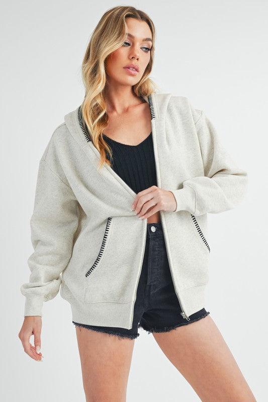 Aemi + Co Noel Zip Hoodie | Hoodies Daverri Fashions