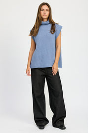 Split Back Turtle Neck Sweater Top | Sweaters Daverri Fashions
