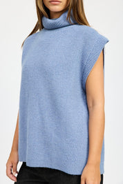 Split Back Turtle Neck Sweater Top | Sweaters Daverri Fashions