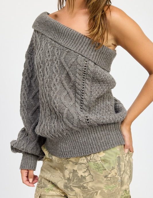 OVERSIZED ONE SHOULDER SWEATER | Sweaters Daverri Fashions