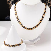 Chunky Leopard Necklace and Bracelet Jewelry Set | Fashion Jewelry Sets Daverri Fashions