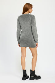 MOCK NECK MINI RIB DRESS | Daverri Fashions
