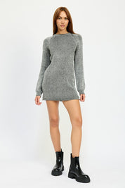 MOCK NECK MINI RIB DRESS | Daverri Fashions