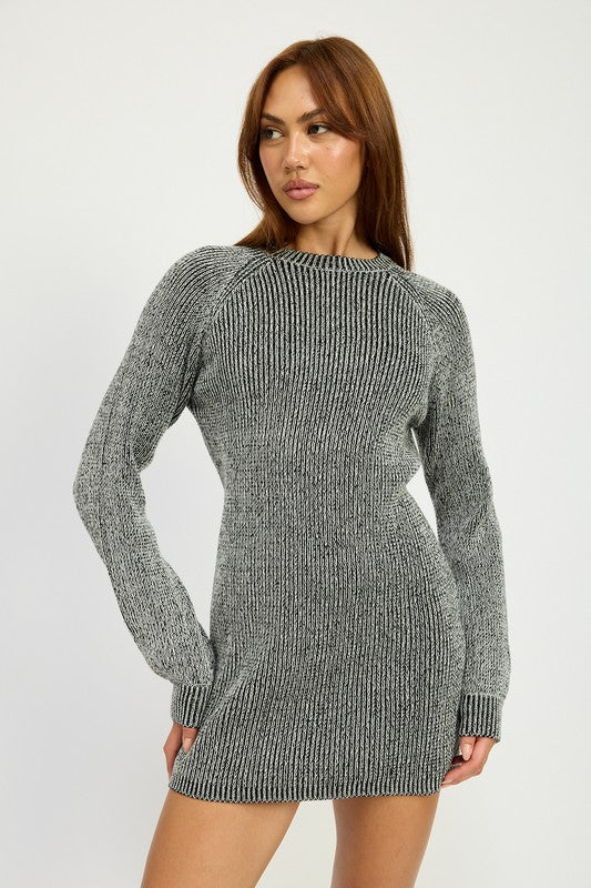 MOCK NECK MINI RIB DRESS | Daverri Fashions